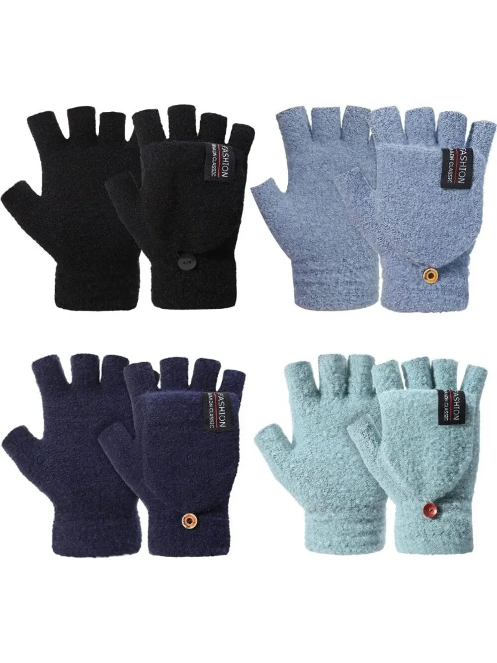Cozy Fingerless Gloves for Women - Warm Convertible Knitted Mittens for Winter